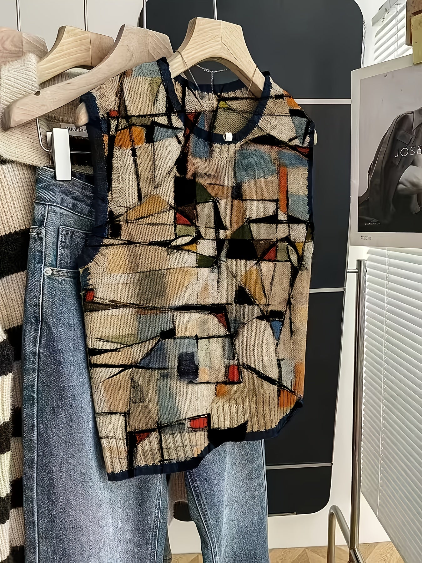 Color Block Crew Neck Vest