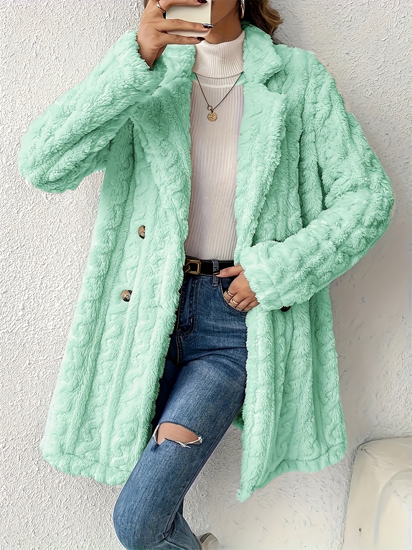 Fluffy Trend Wool-Style Coat