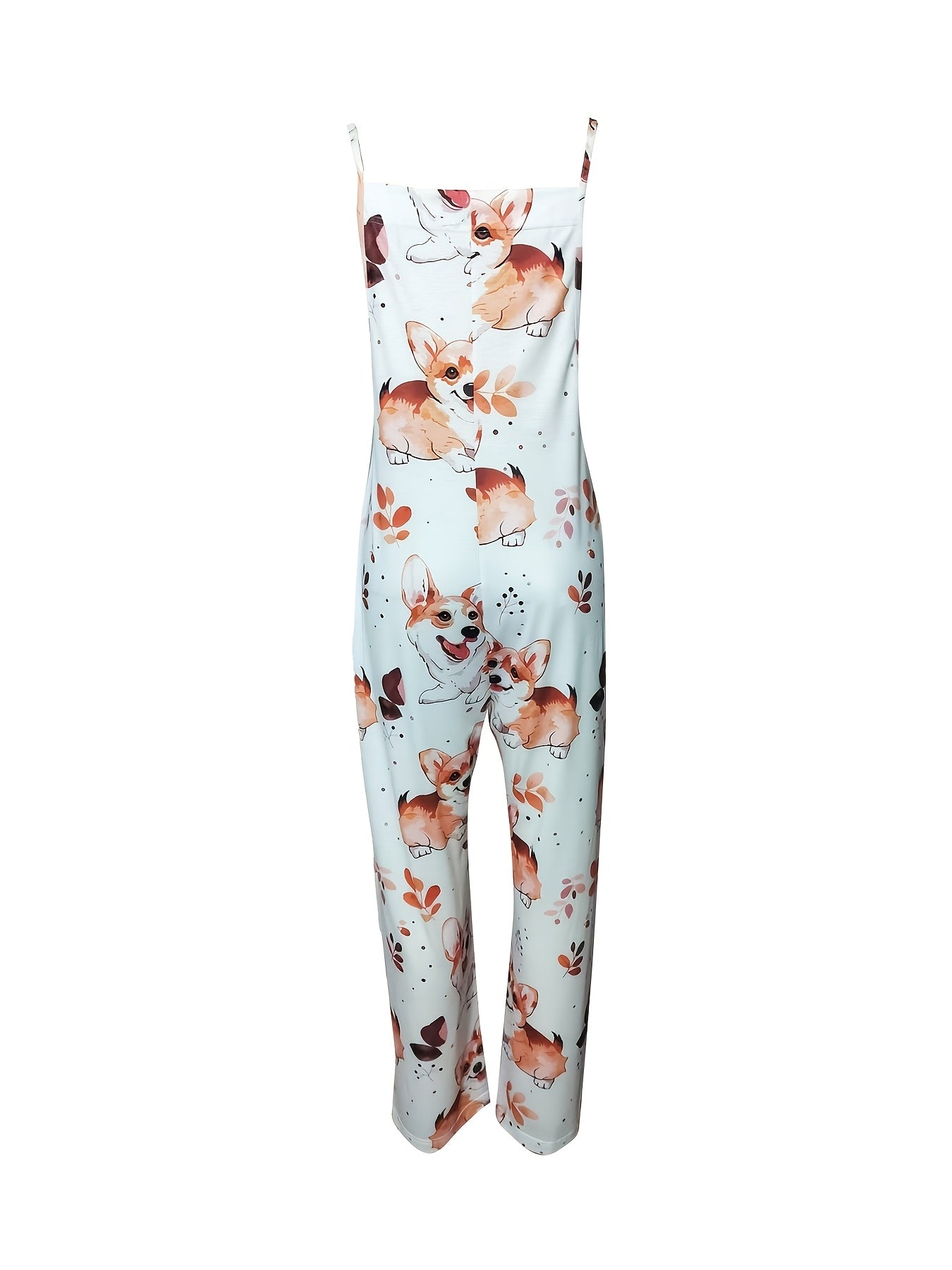 Dog Silhouette Casual Bodysuit Jumpsuit