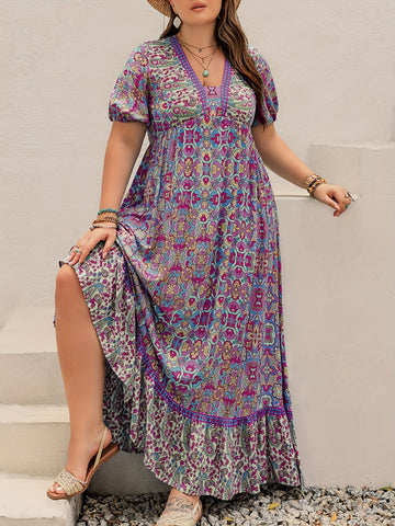 Bohemian Geometric Maxi Dress