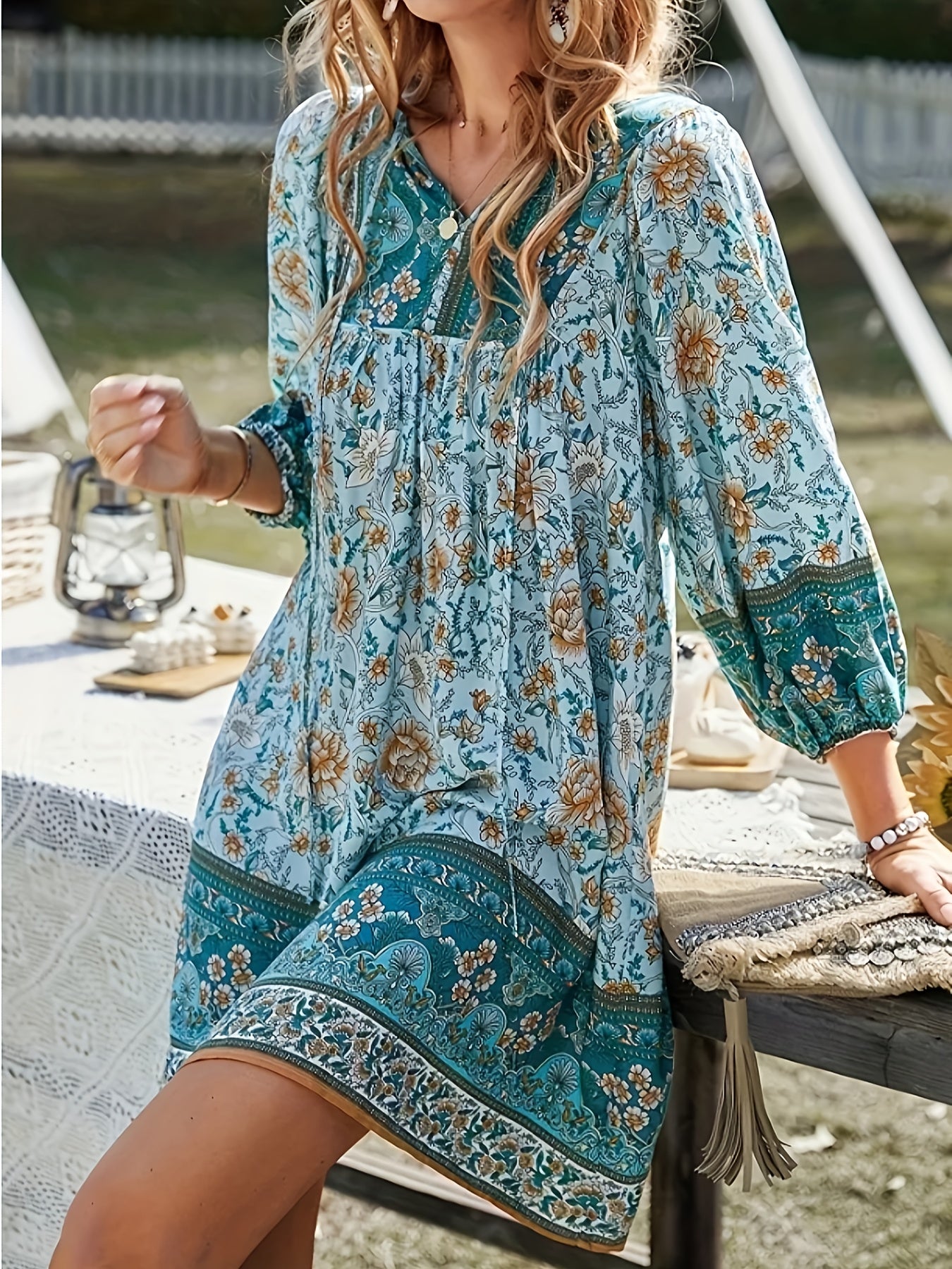 Bohemian Floral Mini Dress