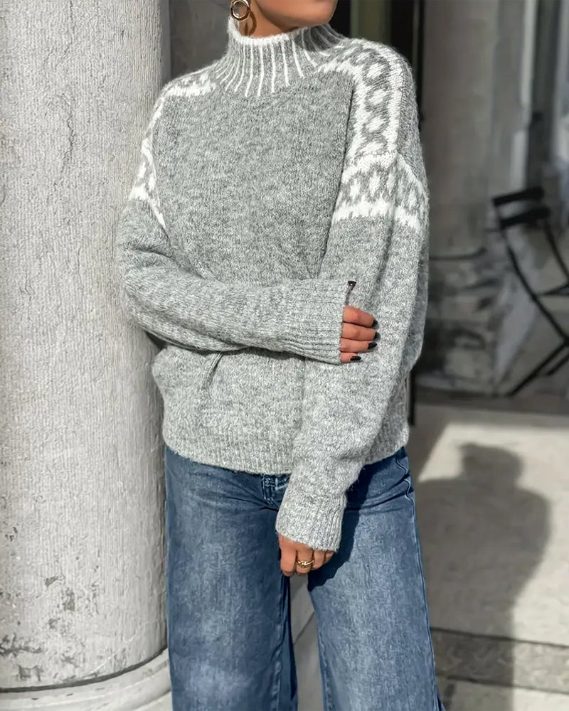 Print Knit Sweater