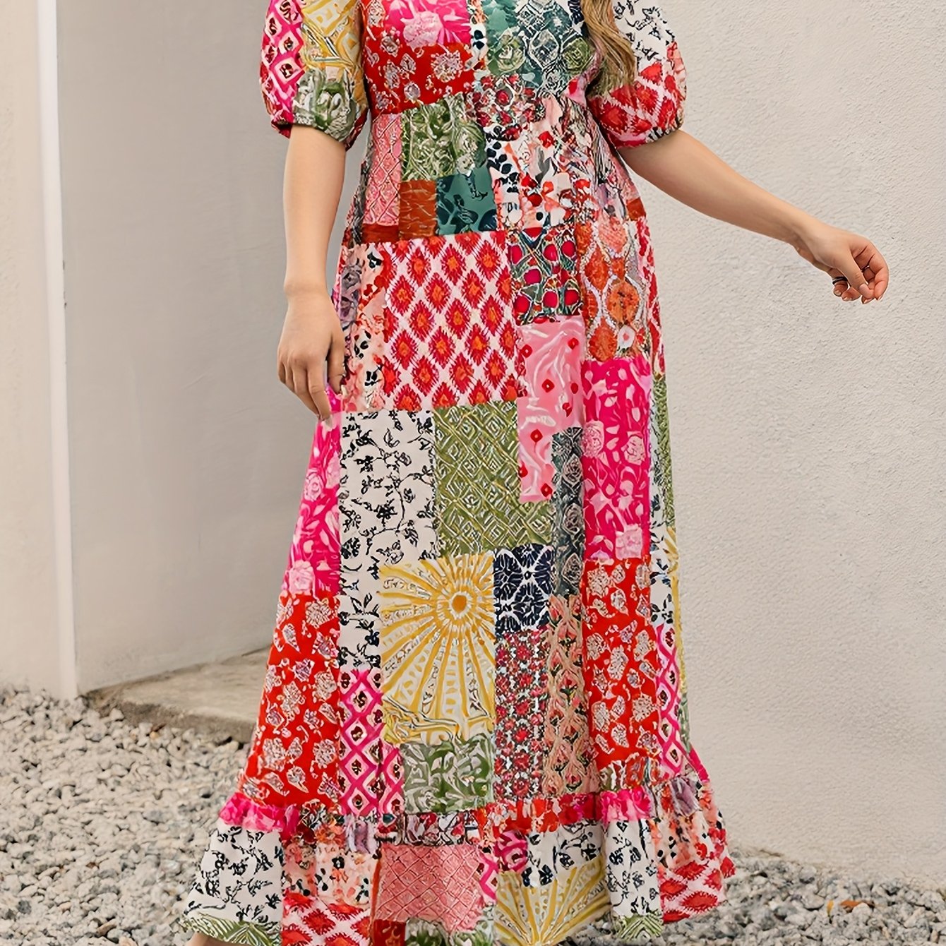 Boho Patchwork Maxi Dress