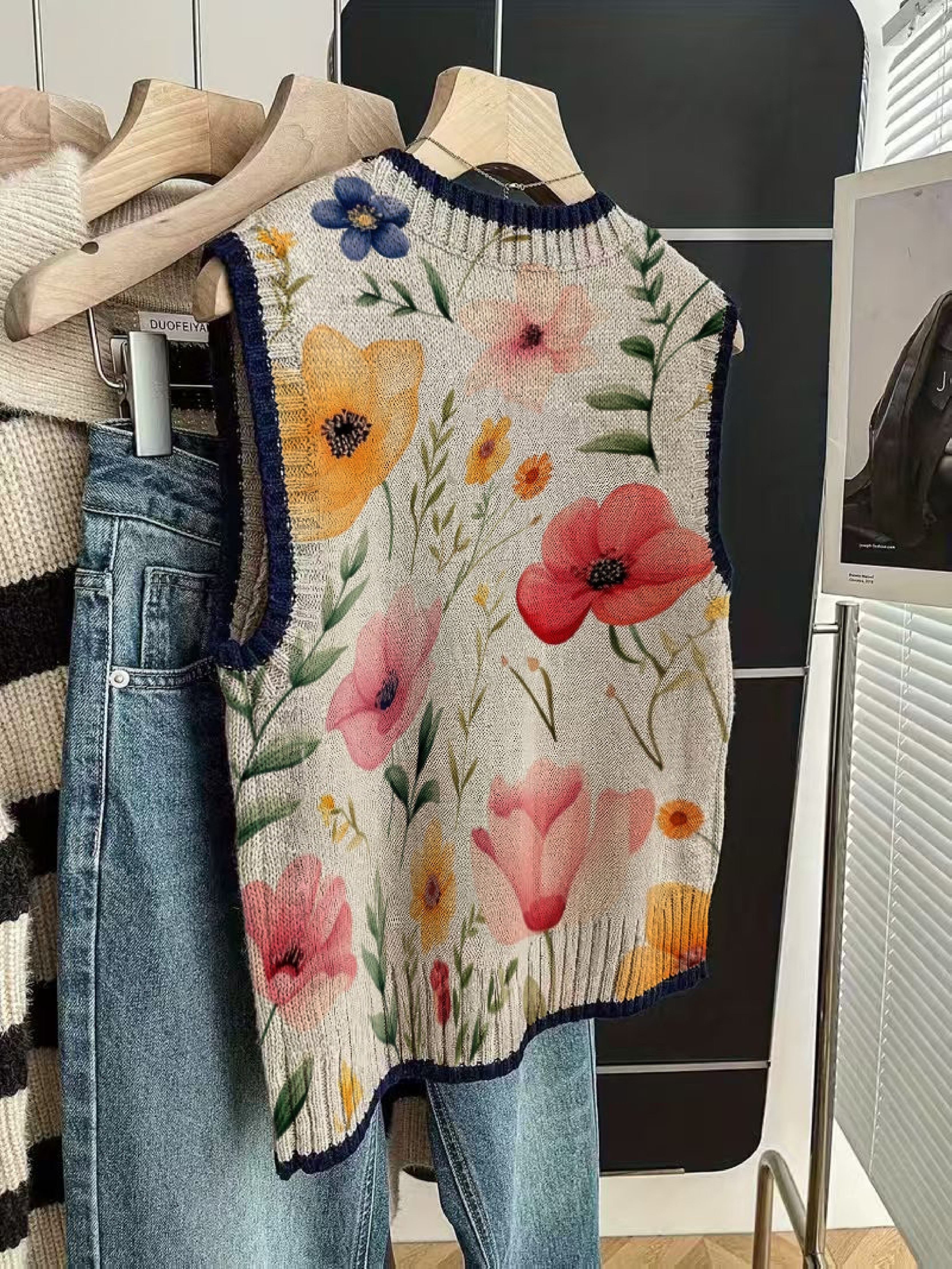 Paisley Inspired Knit Vest