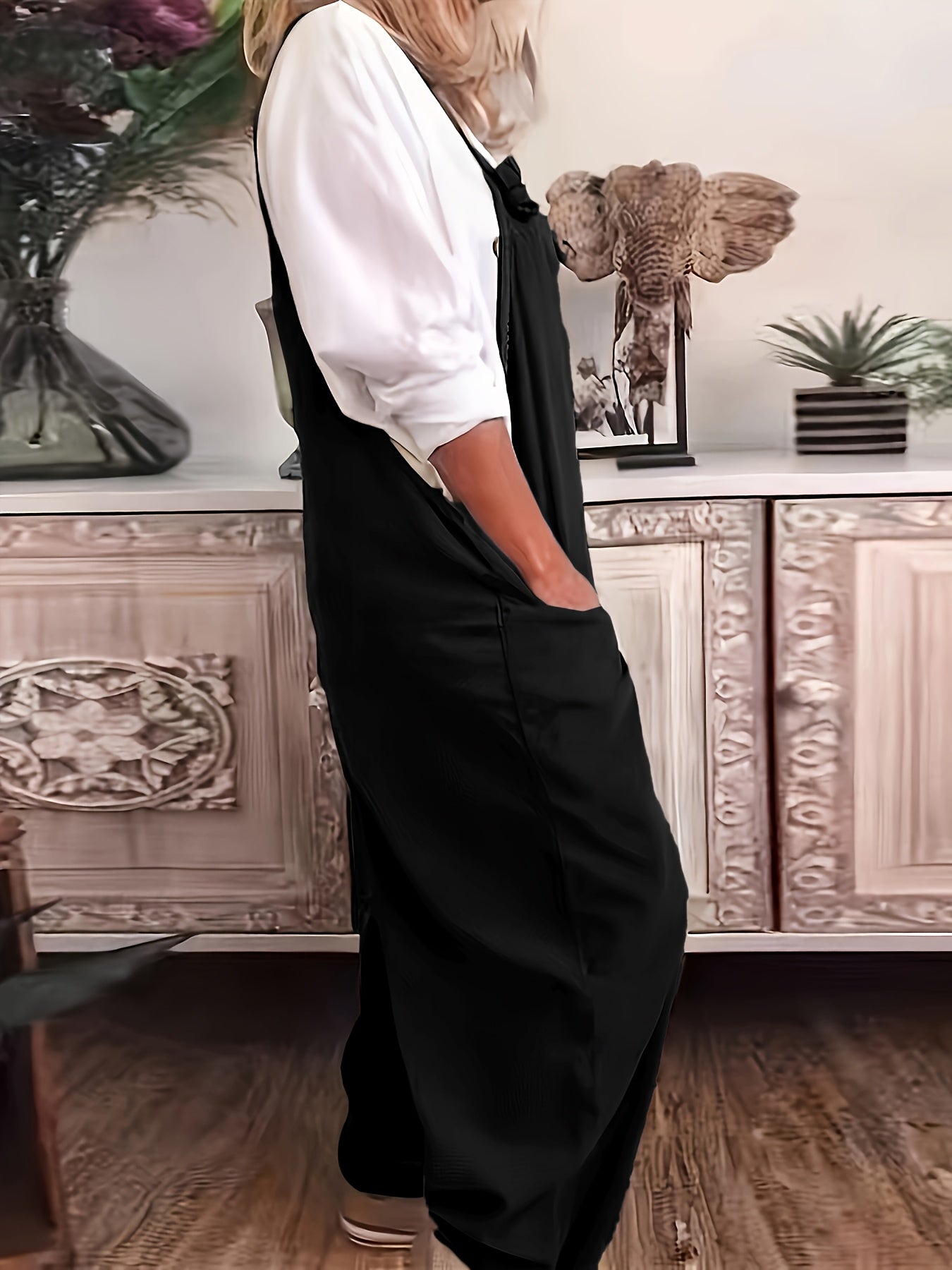 Khaki Structured Overalls