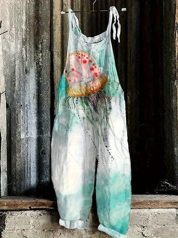 Watercolor Jellyfish Vacation Jumpsuit