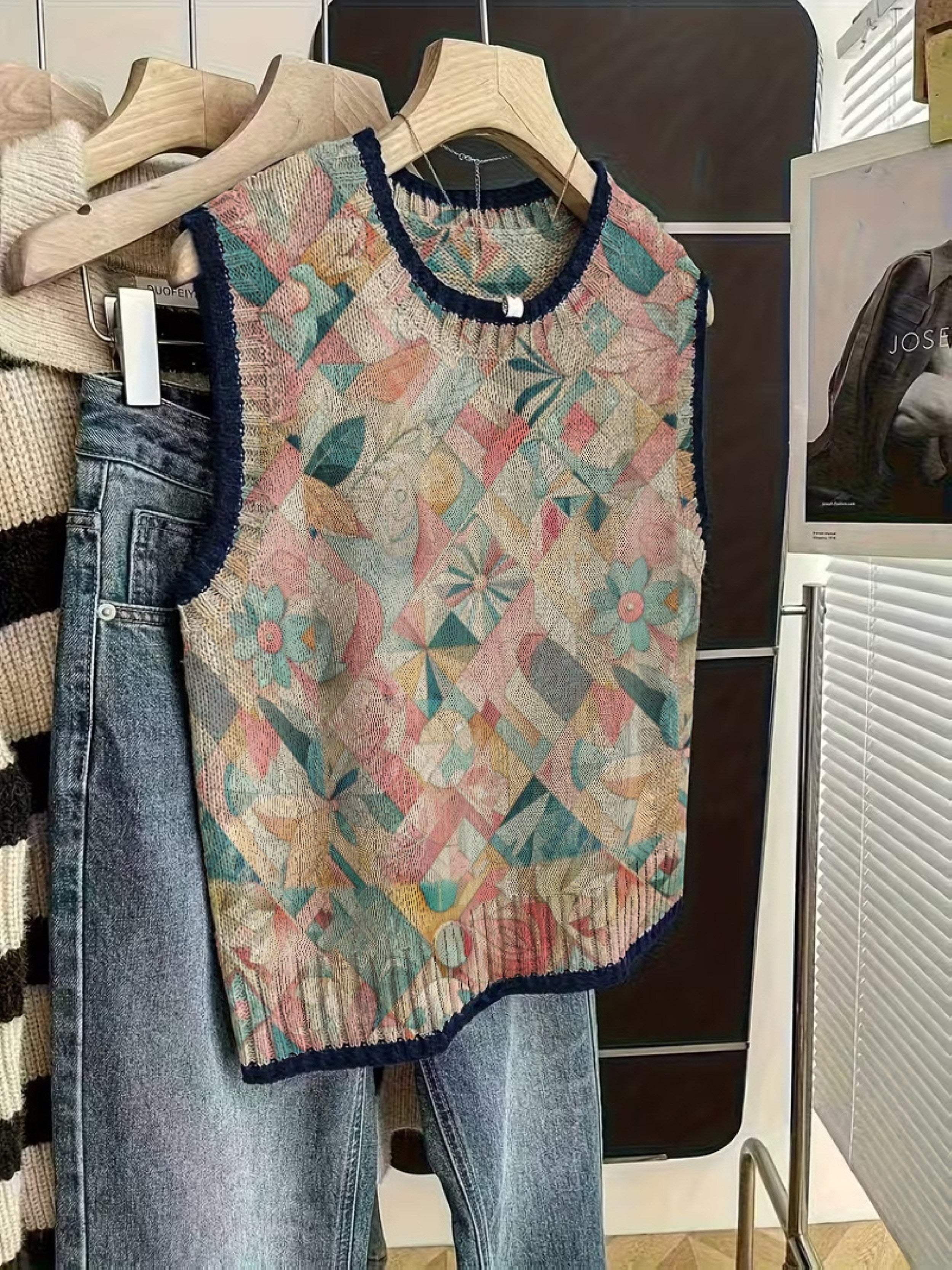 Vintage Gradient Knit Vest