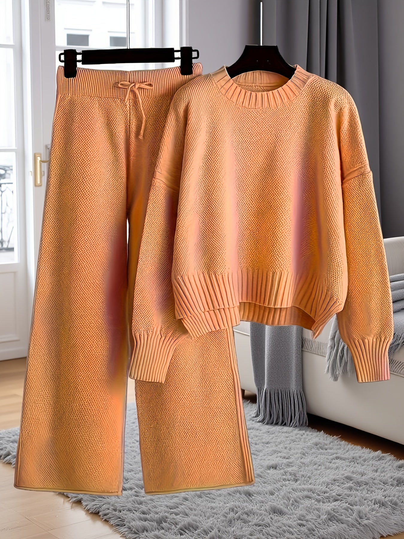 Knit Sweater & Wide-Leg Pants Set