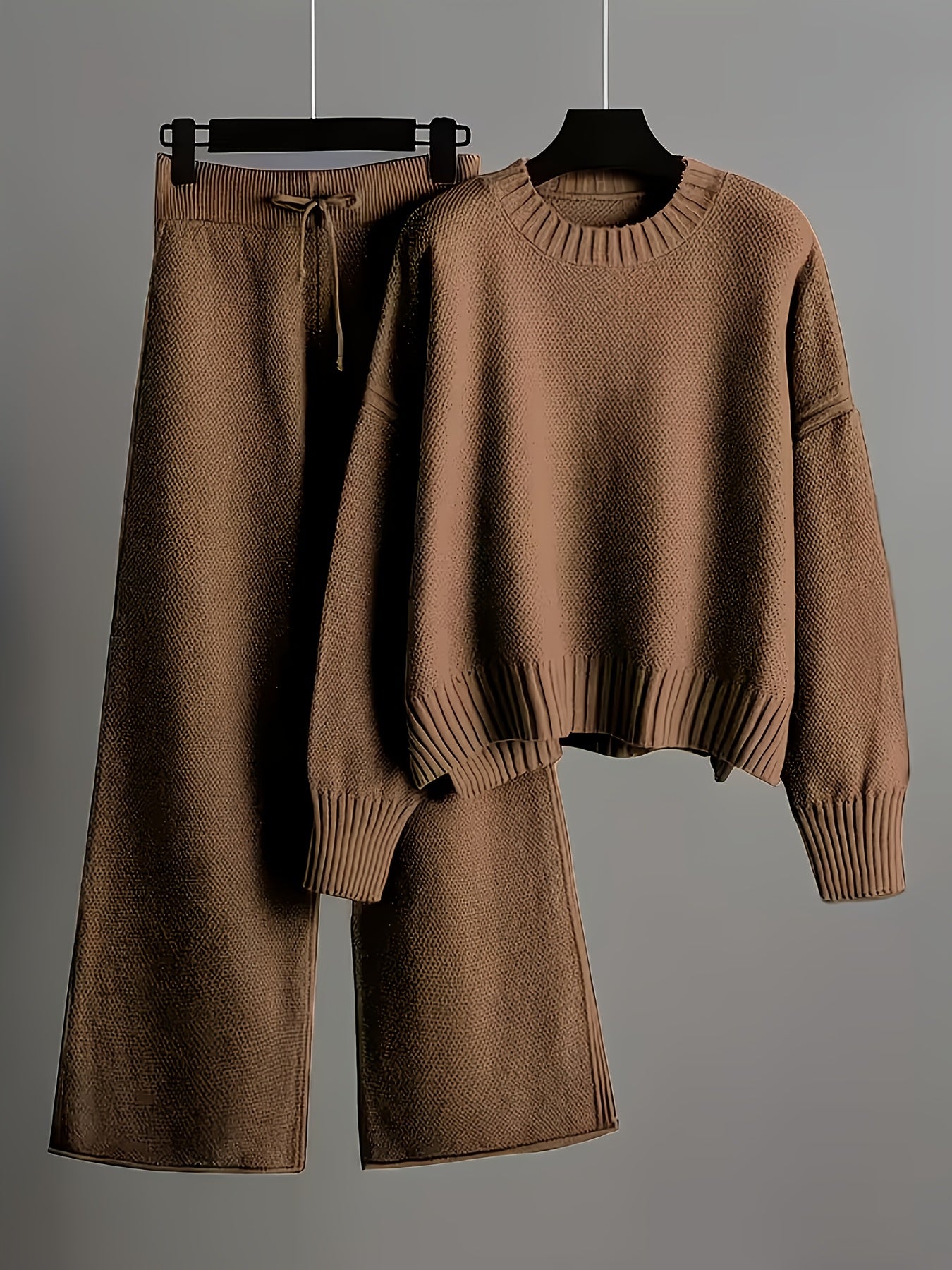 Knit Sweater & Wide-Leg Pants Set