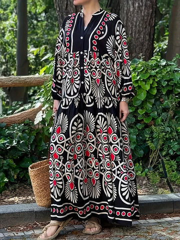Zahara Bohemian V-Neck Maxi Dress