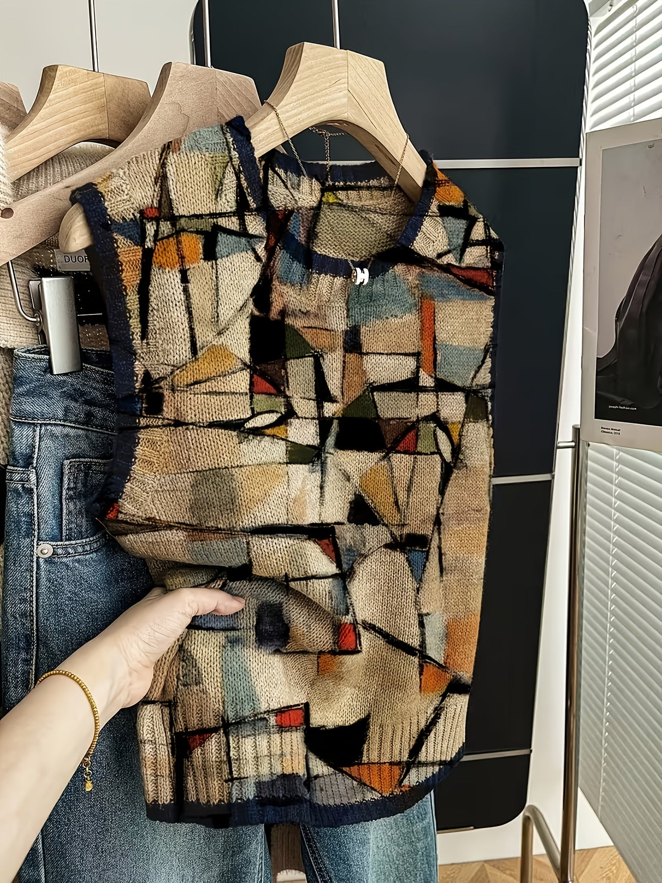 Color Block Crew Neck Vest