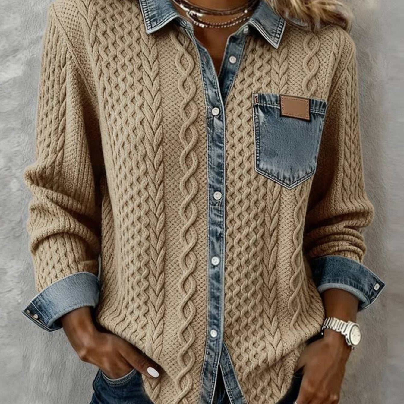 Denim & Knit Fusion Jacket