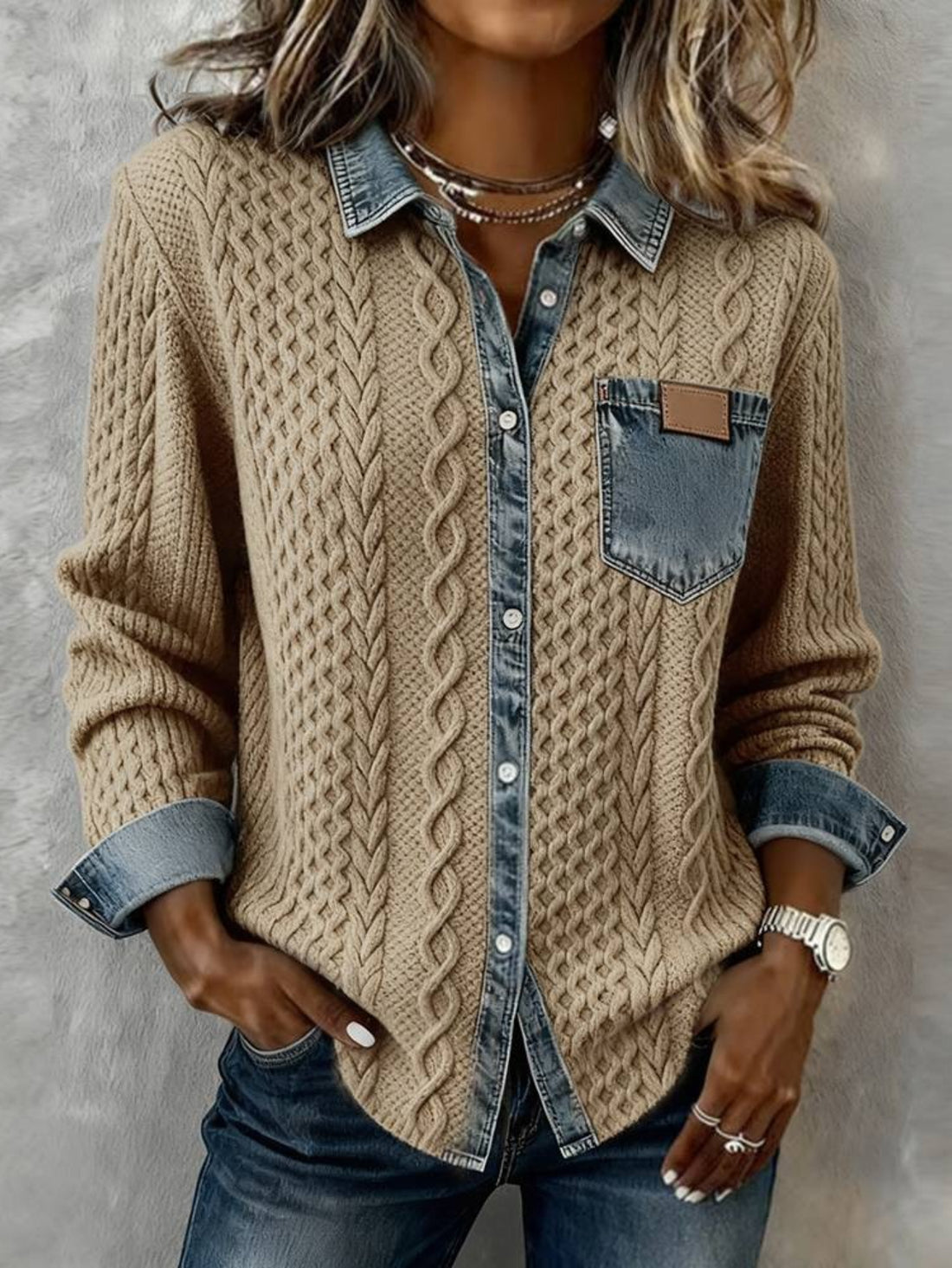 Denim & Knit Fusion Jacket