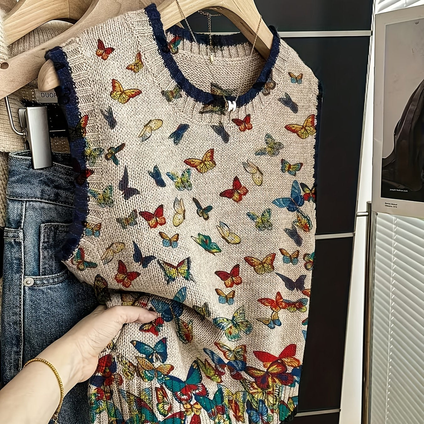 Butterfly Accent Knit Vest