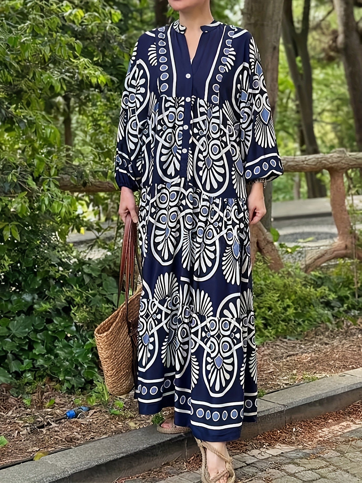 Zahara Bohemian V-Neck Maxi Dress