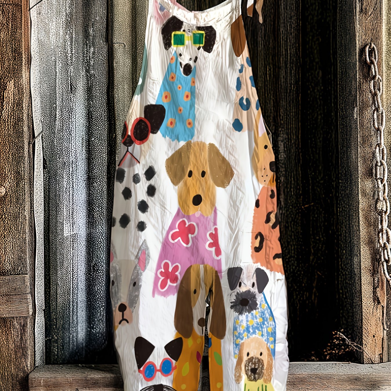Cartoon Dog Casual Overalls