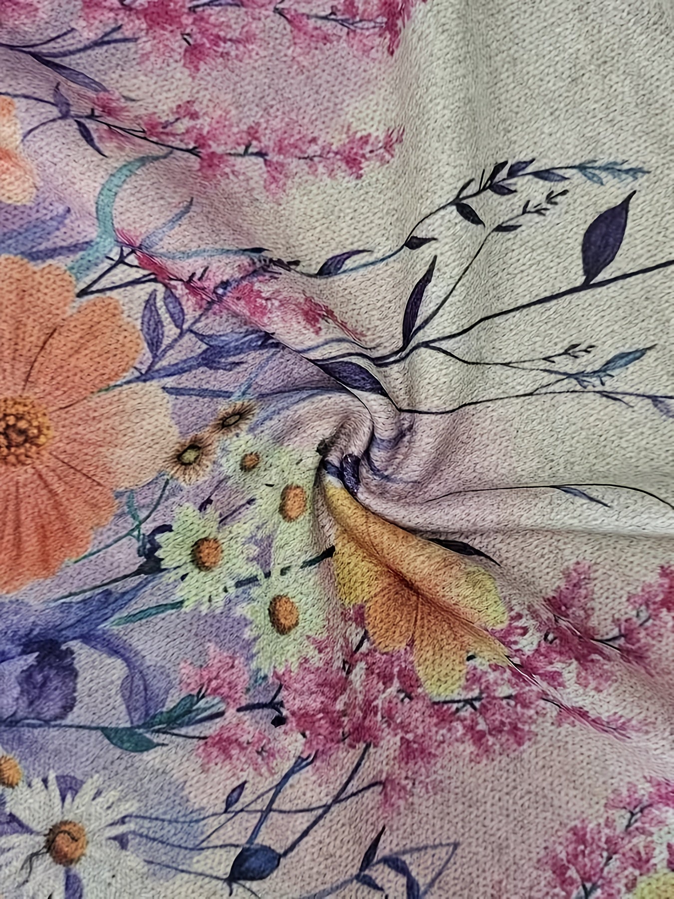Floral Color Block Knit Vest