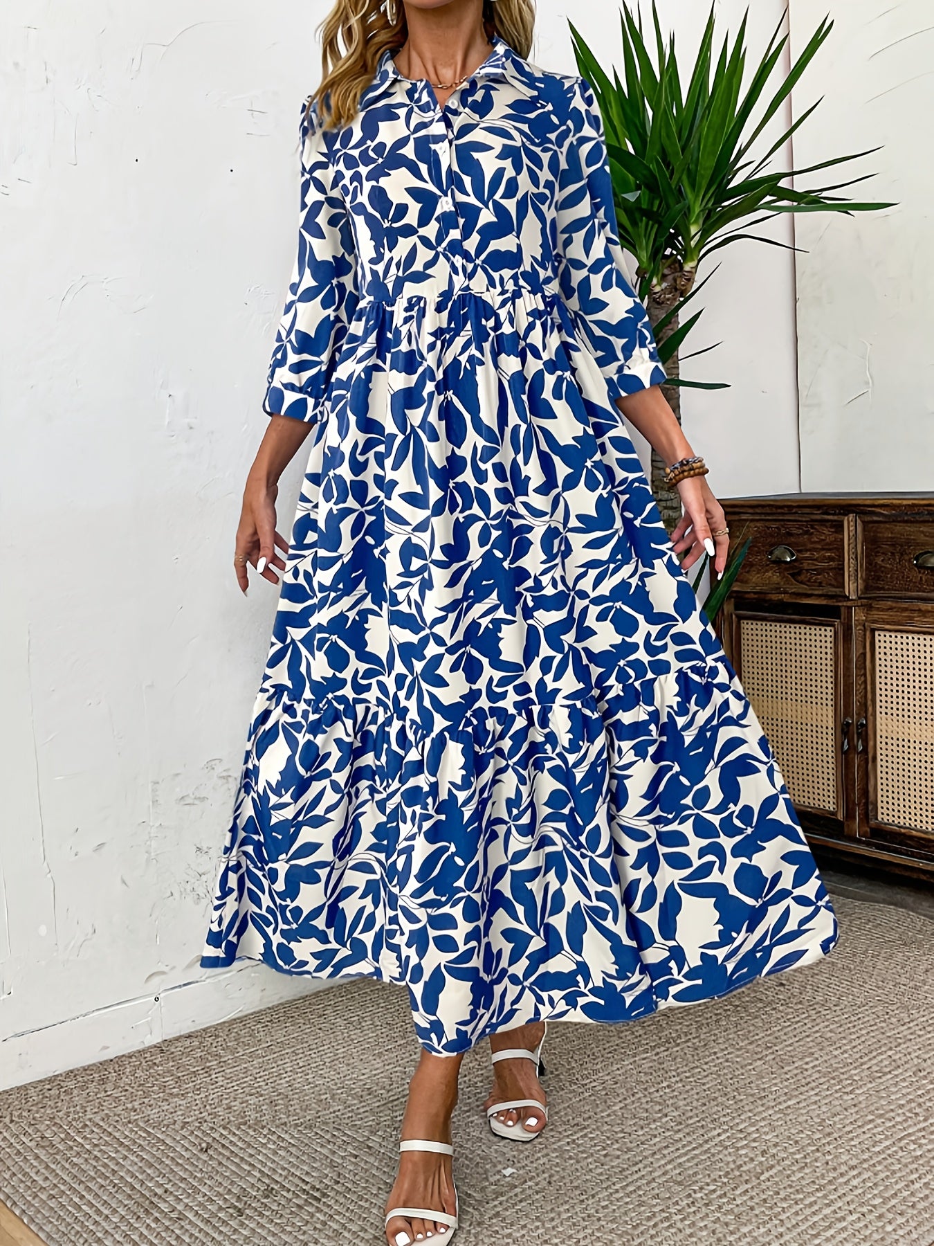 Color Block A-Line Maxi Dress