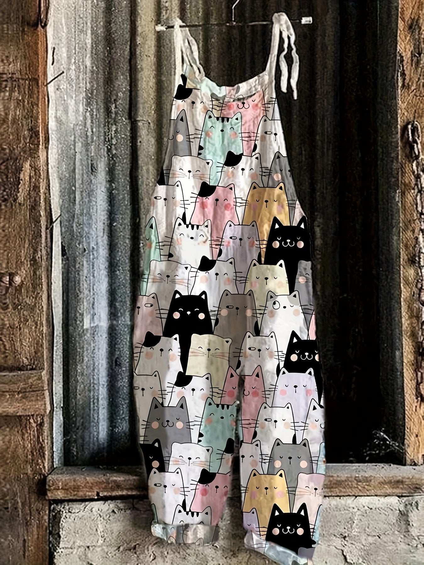 Cartoon Charm Strappy Overalls