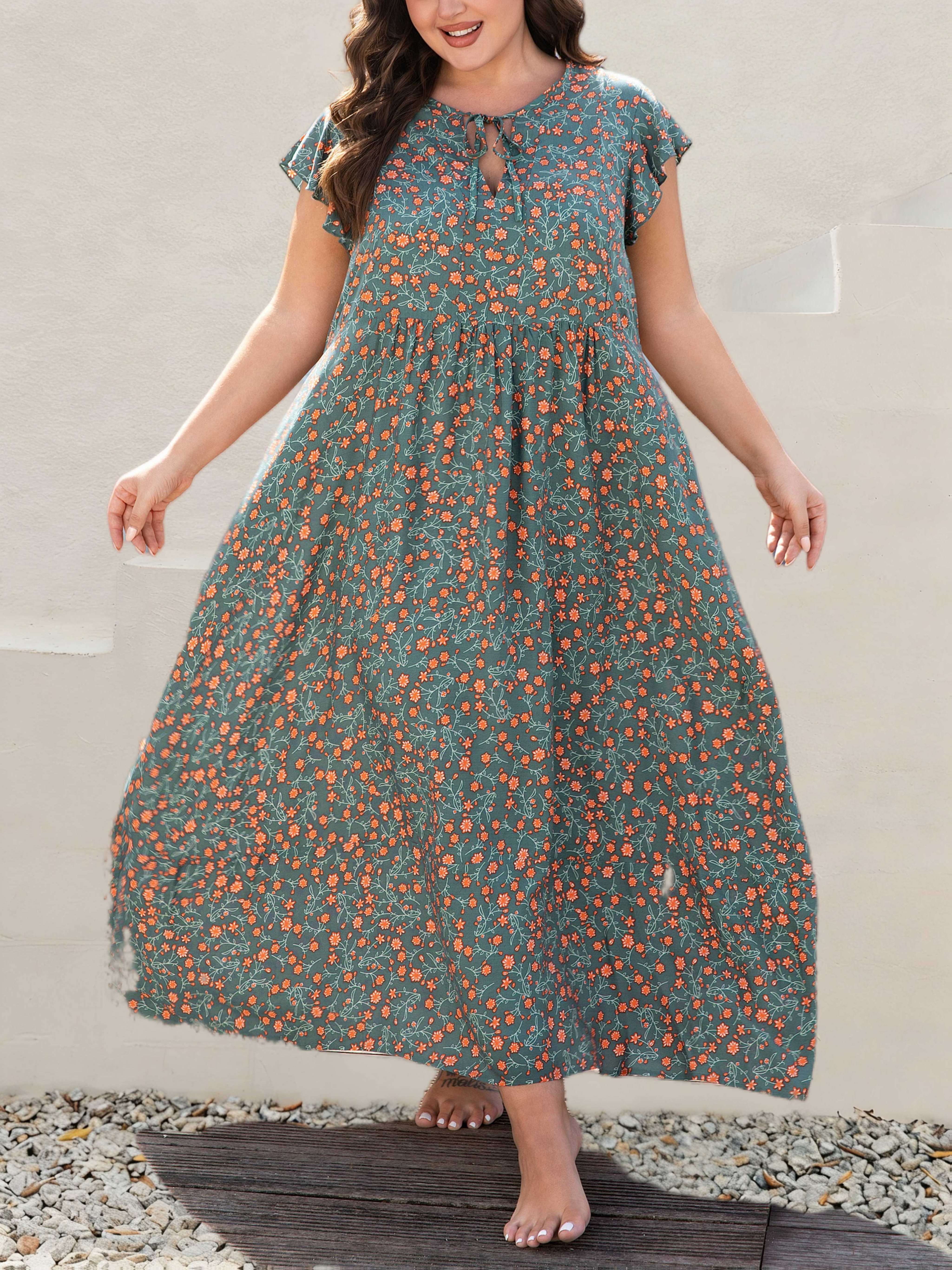 Bohemian Lace-Up Maxi Dress