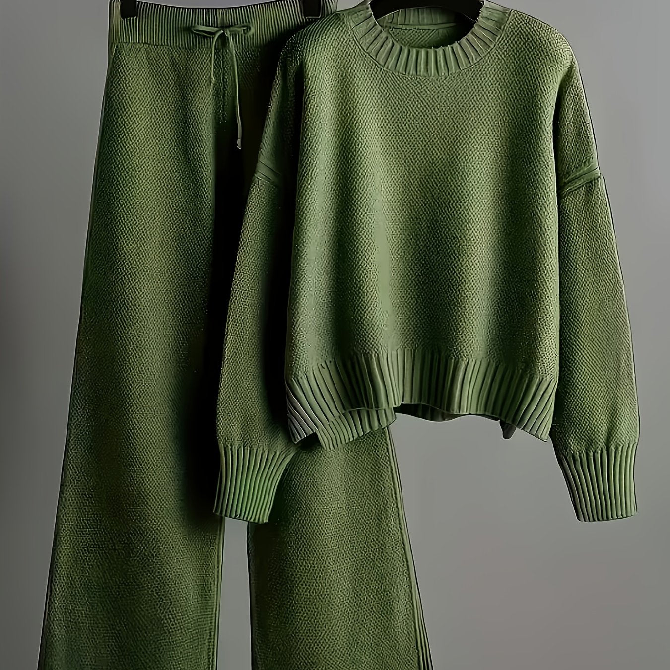 Knit Sweater & Wide-Leg Pants Set