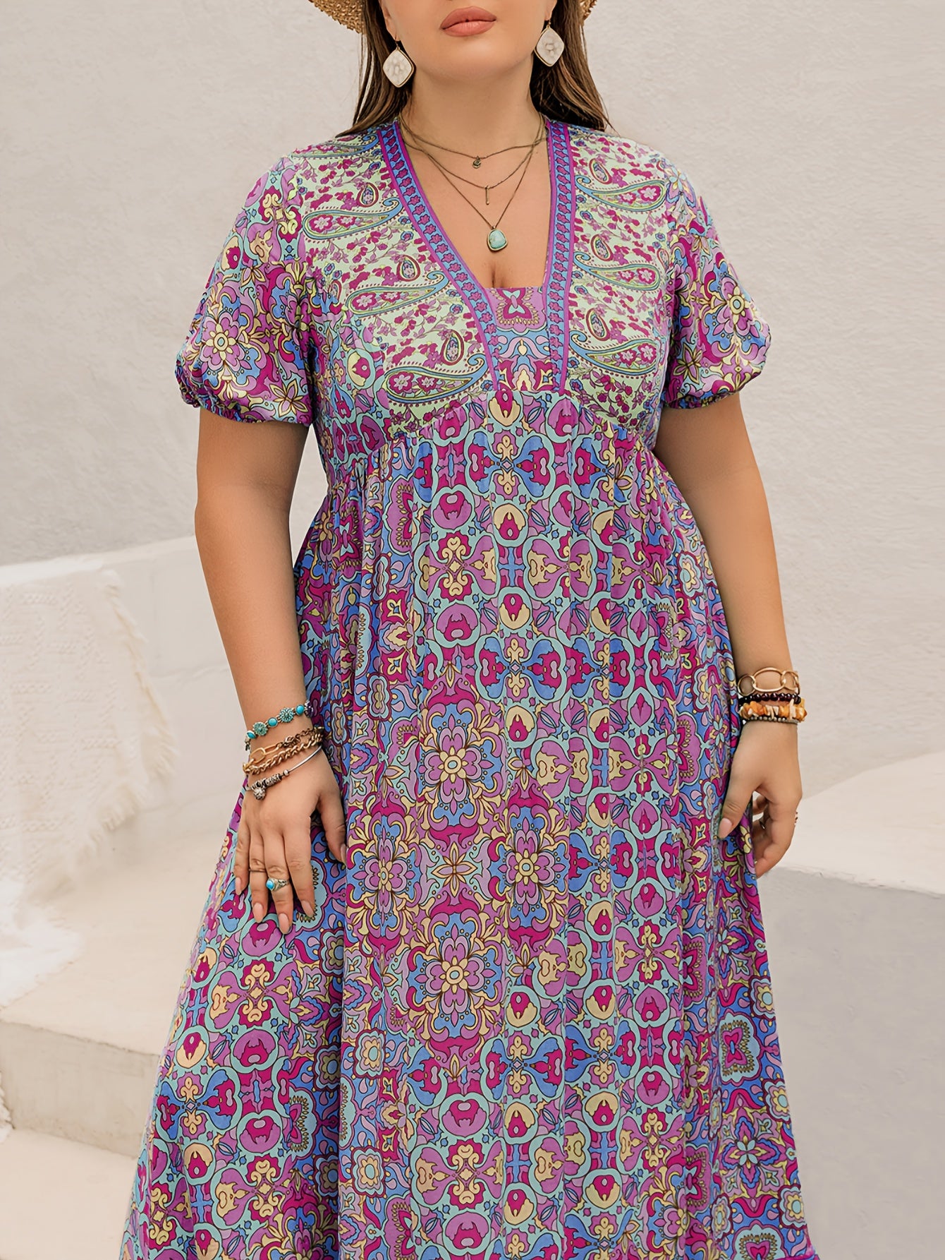 Bohemian Geometric Maxi Dress