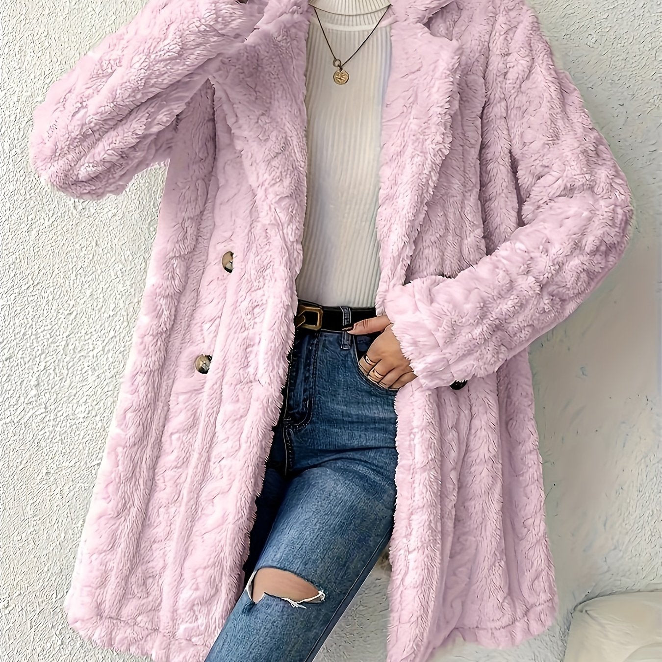 Fluffy Trend Wool-Style Coat