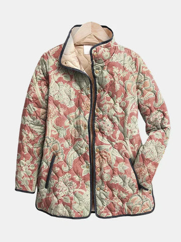 Vintage Floral Casual Quilted Jacket
