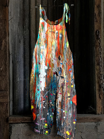 Directional Art Strappy Back Jumpsuit