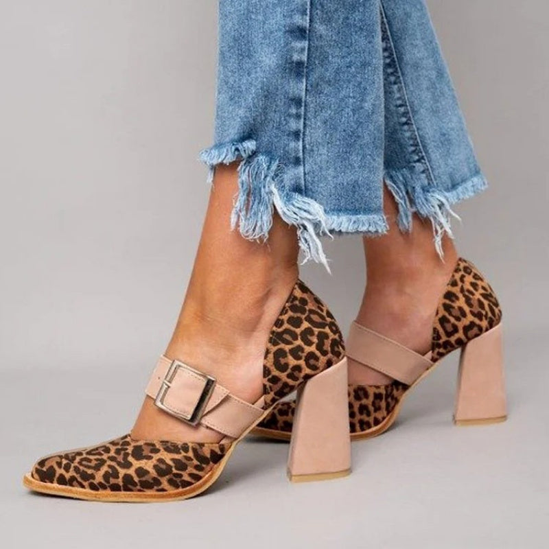 Retro Leopard Mid-Heel