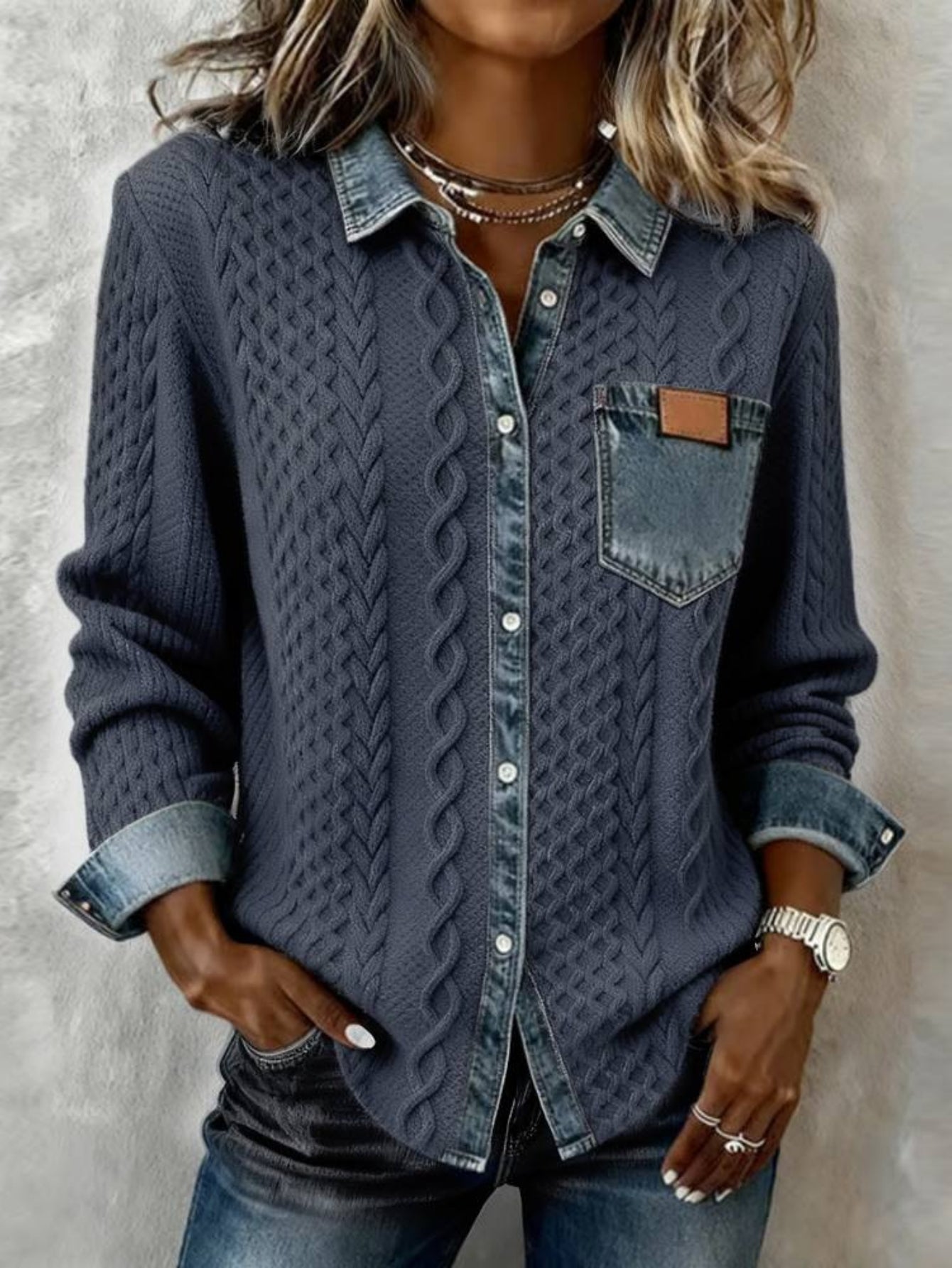 Denim & Knit Fusion Jacket
