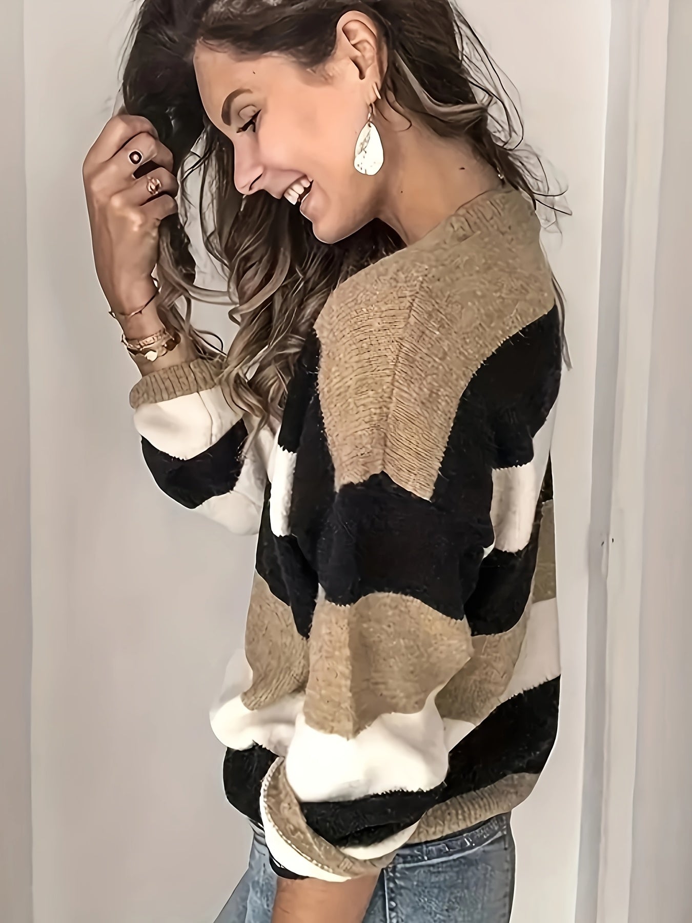 Classic Striped Elegant Knit Sweater