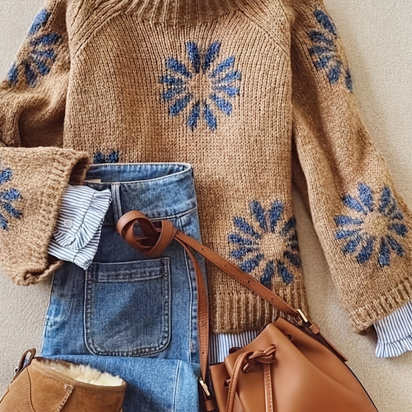 Cozy Blossom Rib Sweater