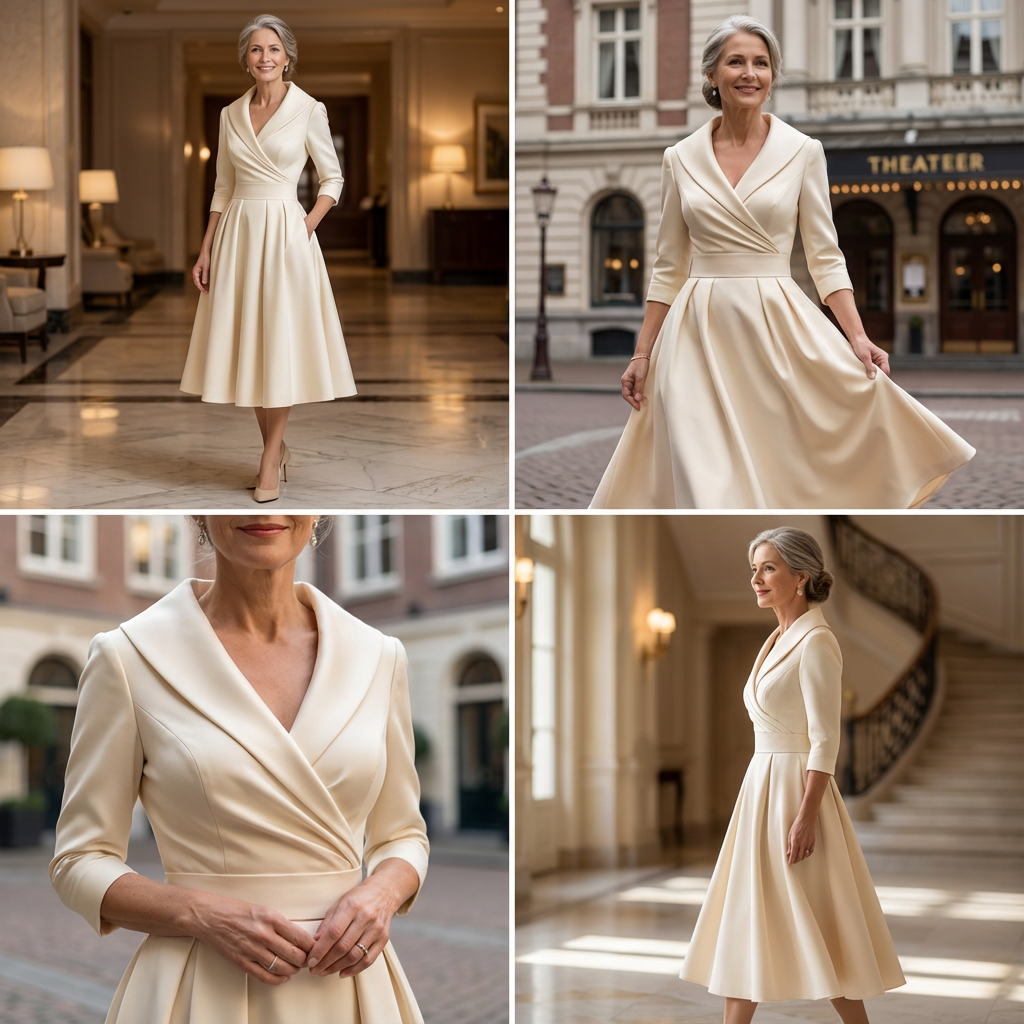 Rosalie | Elegant midi dress with subtle sheen