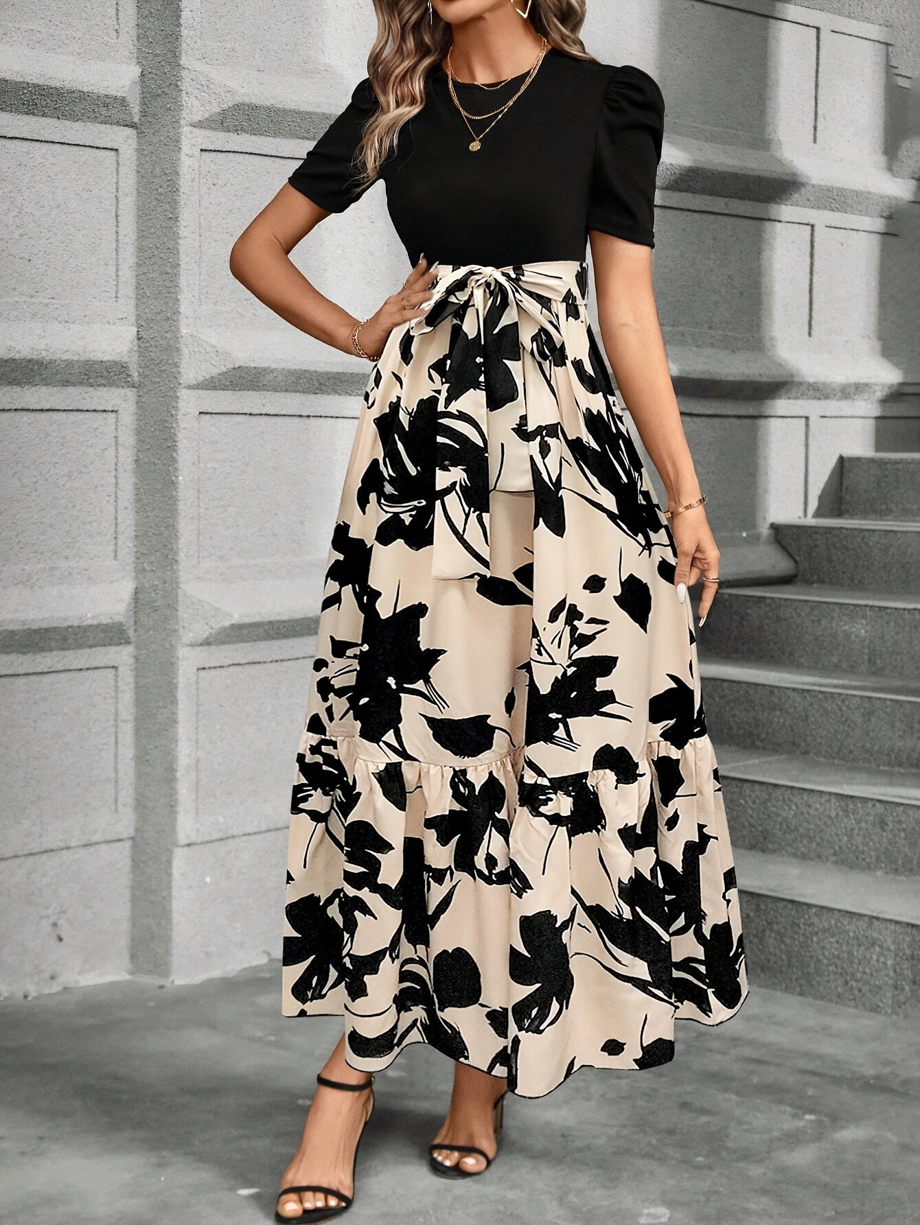 Directional Print Dress