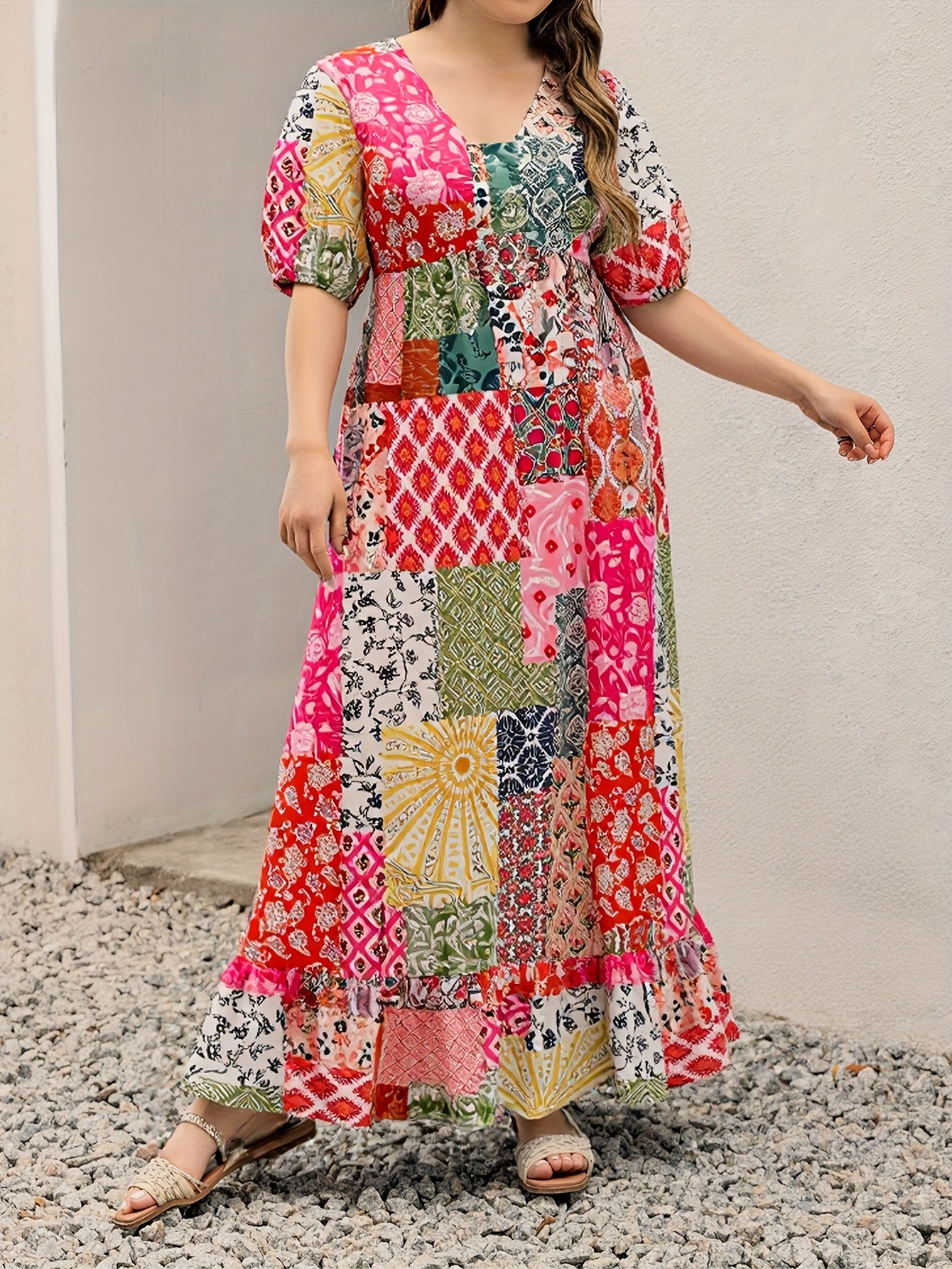 Boho Patchwork Maxi Dress