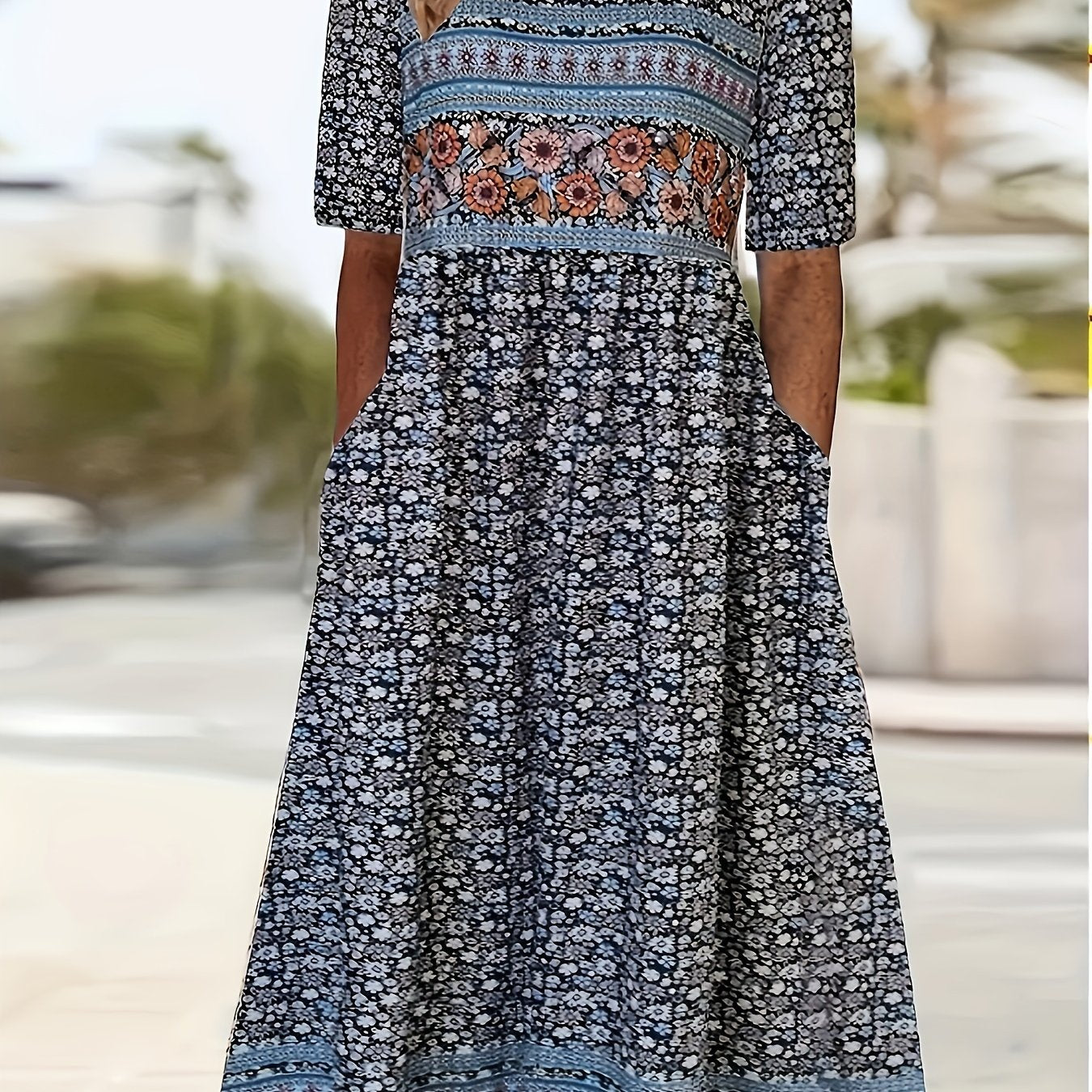 Aria Bohemian Patchwork Maxi Dress