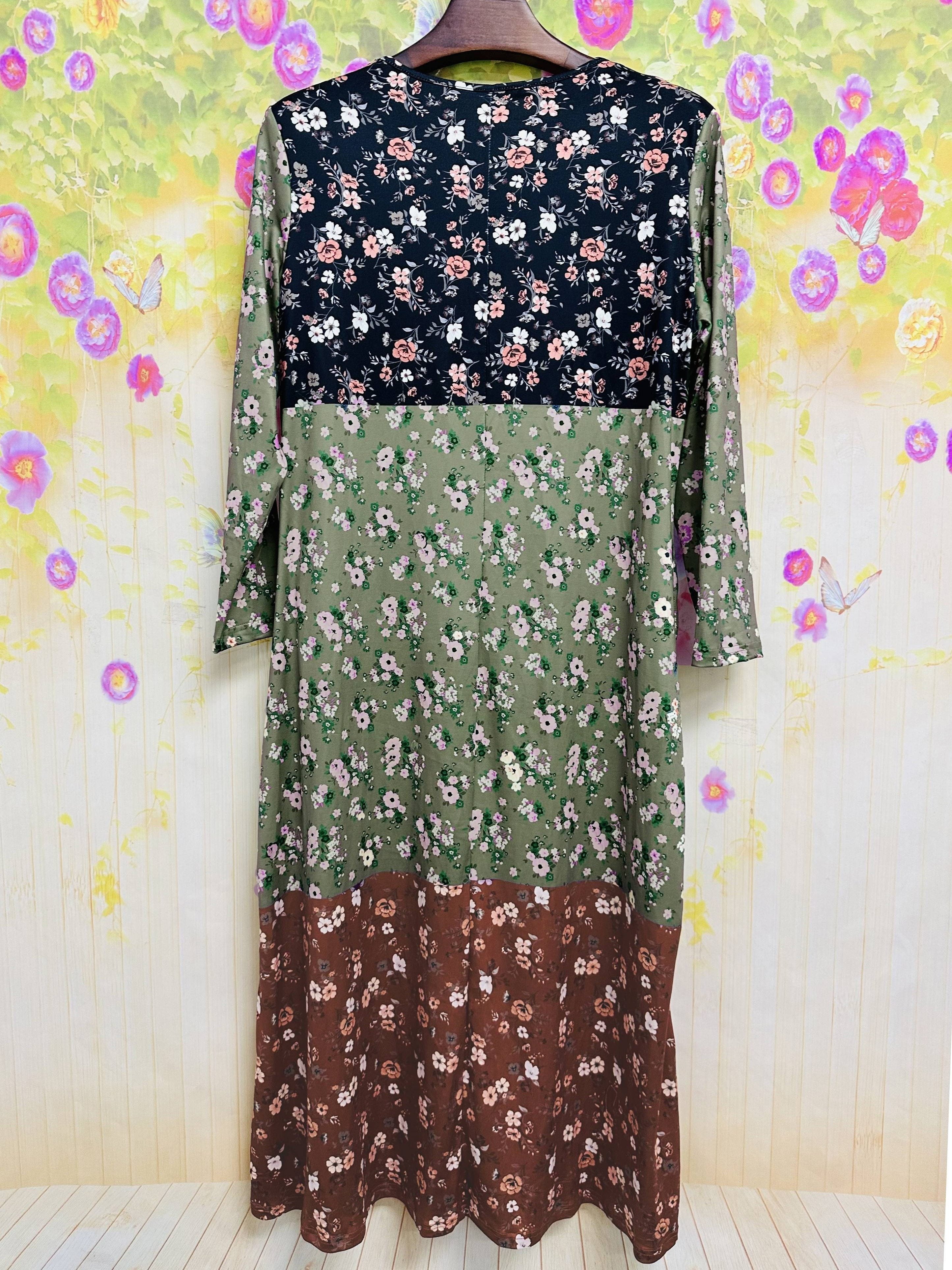 Elara Boho Patchwork Maxi Dress