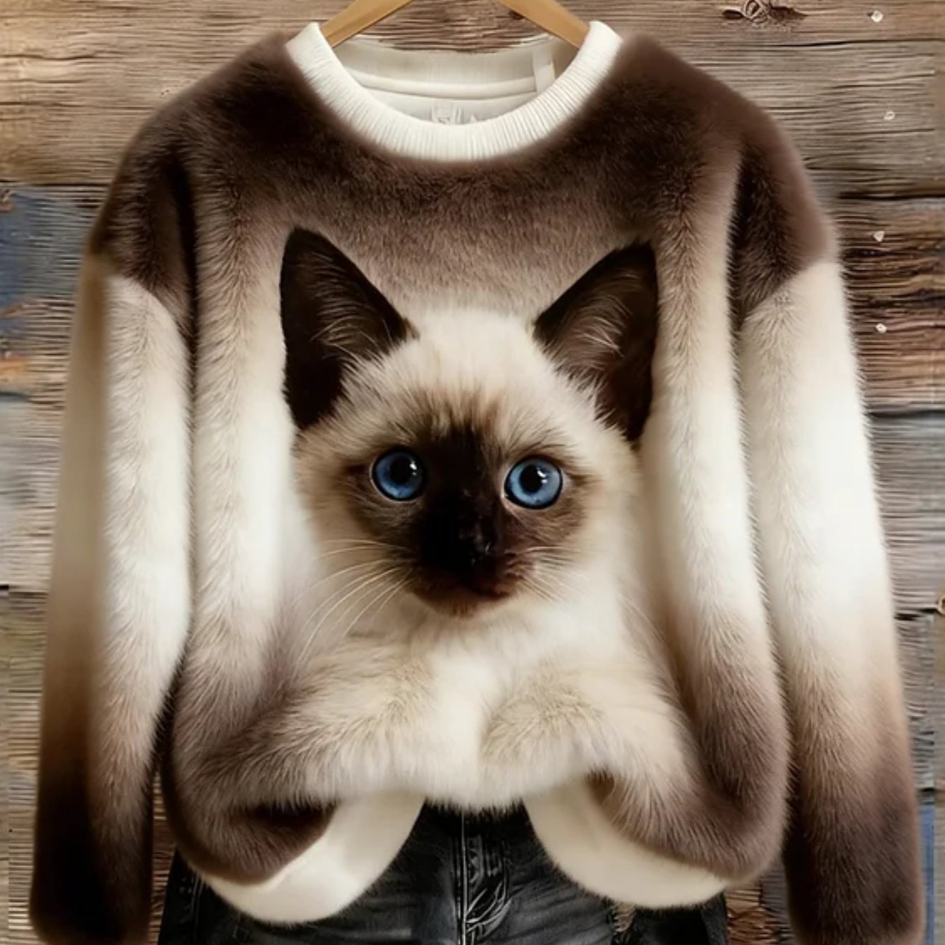 Cat Art Graphic Pullover Sweatshirt